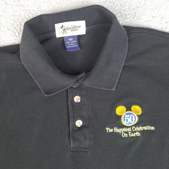 Walt Disney World Polo Shirt Adult Medium 50 Years Happiest Celebration On Earth - Picture 2 of 13